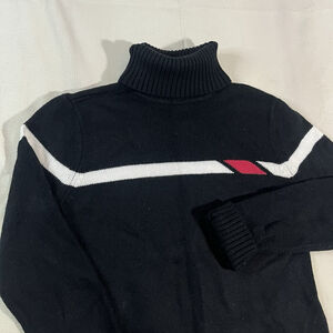 Vintage 90s Tilt Black Turtleneck Knit Skater Grunge Sweater Large Minimalist